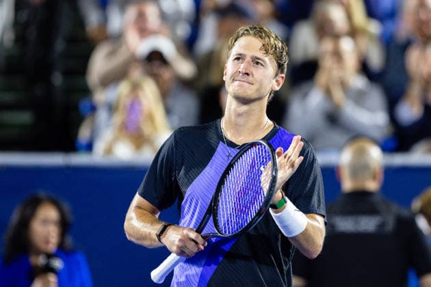 2026 Delray Beach Open - Day 3 Sebastian Korda of the USA celebrates defeating Alex Michelsen of the USA during their match on Day 3 of the Delray Beach Open at the Delray Tennis Center in Delray Beach, Florida, on February 18, 2026. Delray Beach FL United States  Copyright: xMauricioxPaizx originalFilename:paiz-2026delr260218_npfZT.jpg