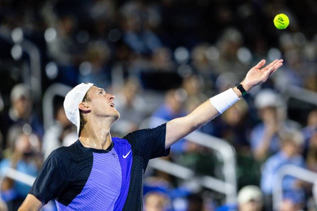 2026 Delray Beach Open - Day 3 Sebastian Korda of the USA plays against Alex Michelsen of the USA during their match on Day 3 of the Delray Beach Open at the Delray Tennis Center in Delray Beach, Florida, on February 18, 2026. Delray Beach FL United States  Copyright: xMauricioxPaizx originalFilename:paiz-2026delr260218_npgCz.jpg