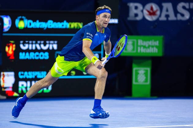 2026 Delray Beach Open - Day 3 Casper Ruud of Norway plays against Marcos Giron of the USA during their match on Day 3 of the Delray Beach Open at the Delray Tennis Center in Delray Beach, Florida, on February 18, 2026. Delray Beach FL United States  Copyright: xMauricioxPaizx originalFilename:paiz-2026delr260218_npTND.jpg