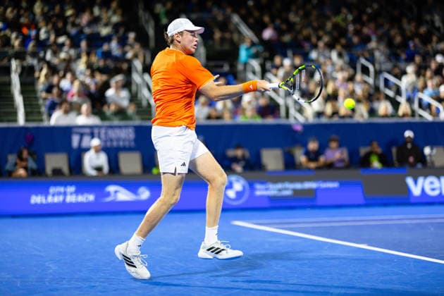 2026 Delray Beach Open - Day 3 Alex Michelsen of the USA plays against Sebastian Korda of the USA during their match on Day 3 of the Delray Beach Open at the Delray Tennis Center in Delray Beach, Florida, on February 18, 2026. Delray Beach FL United States  Copyright: xMauricioxPaizx originalFilename:paiz-2026delr260218_np51u.jpg