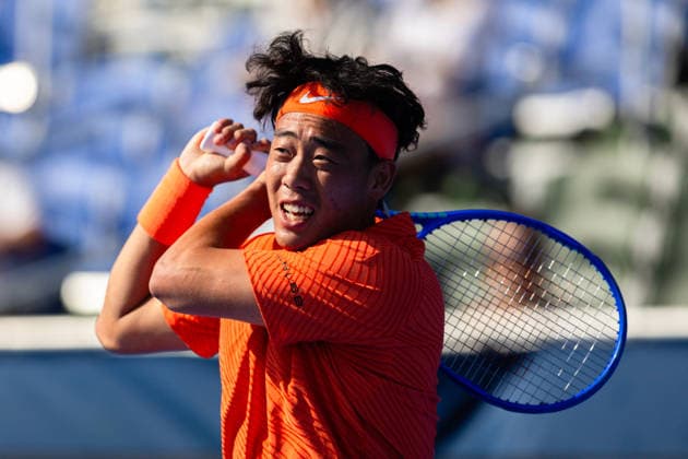 2026 Delray Beach Open - Day 3 - Coleman Wong (Hong Kong) Vs Brandon Nakashima (USA) Coleman Wong of Hong Kong plays against Brandon Nakashima of the USA during their match on Day 3 of the Delray Beach Open at the Delray Tennis Center in Delray Beach, Florida, on February 18, 2026. Delray Beach FL United States  Copyright: xMauricioxPaizx originalFilename:paiz-2026delr260218_np69q.jpg