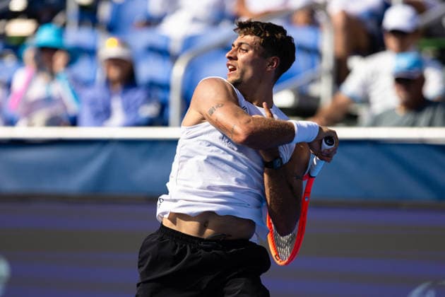 2026 Delray Beach Open - Day 3 - Flavio Cobolli (ITA) Vs Terence Atmane (FRA) Flavio Cobolli of Italy plays against Terence Atmane of France during their match on Day 3 of the Delray Beach Open at the Delray Tennis Center in Delray Beach, Florida, on February 18, 2026. Delray Beach FL United States  Copyright: xMauricioxPaizx originalFilename:paiz-2026delr260218_npcHm.jpg