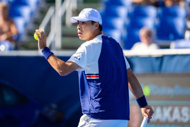 2026 Delray Beach Open - Day 3 - Coleman Wong (Hong Kong) Vs Brandon Nakashima (USA) Brandon Nakashima of the USA plays against Coleman Wong of Hong Kong during their match on Day 3 of the Delray Beach Open at the Delray Tennis Center in Delray Beach, Florida, on February 18, 2026. Delray Beach FL United States  Copyright: xMauricioxPaizx originalFilename:paiz-2026delr260218_np98t.jpg
