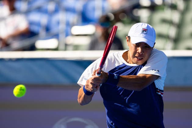 2026 Delray Beach Open - Day 3 - Coleman Wong (Hong Kong) Vs Brandon Nakashima (USA) Brandon Nakashima of the USA plays against Coleman Wong of Hong Kong during their match on Day 3 of the Delray Beach Open at the Delray Tennis Center in Delray Beach, Florida, on February 18, 2026. Delray Beach FL United States  Copyright: xMauricioxPaizx originalFilename:paiz-2026delr260218_npO8o.jpg