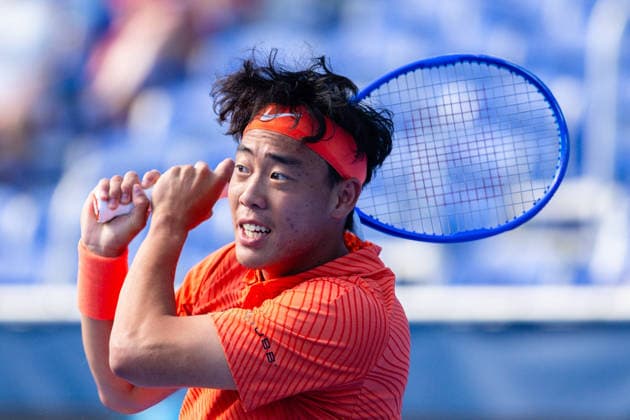2026 Delray Beach Open - Day 3 - Coleman Wong (Hong Kong) Vs Brandon Nakashima (USA) Coleman Wong of Hong Kong plays against Brandon Nakashima of the USA during their match on Day 3 of the Delray Beach Open at the Delray Tennis Center in Delray Beach, Florida, on February 18, 2026. Delray Beach FL United States  Copyright: xMauricioxPaizx originalFilename:paiz-2026delr260218_npAuN.jpg