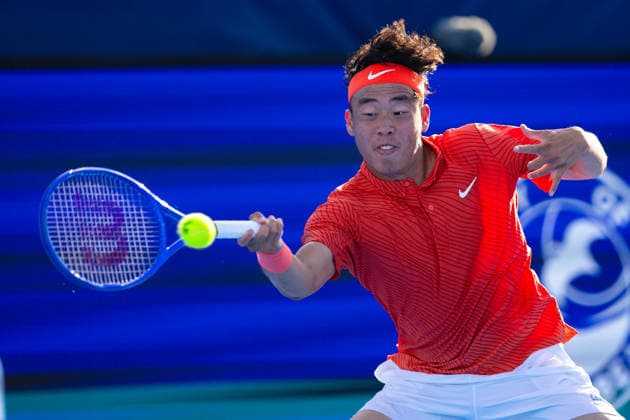 2026 Delray Beach Open - Day 3 - Coleman Wong (Hong Kong) Vs Brandon Nakashima (USA) Coleman Wong of Hong Kong plays against Brandon Nakashima of the USA during their match on Day 3 of the Delray Beach Open at the Delray Tennis Center in Delray Beach, Florida, on February 18, 2026. Delray Beach FL United States  Copyright: xMauricioxPaizx originalFilename:paiz-2026delr260218_np8Vy.jpg