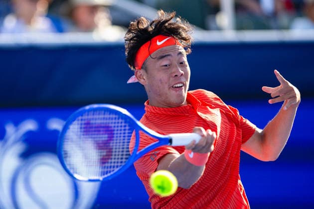 2026 Delray Beach Open - Day 3 - Coleman Wong (Hong Kong) Vs Brandon Nakashima (USA) Coleman Wong of Hong Kong plays against Brandon Nakashima of the USA during their match on Day 3 of the Delray Beach Open at the Delray Tennis Center in Delray Beach, Florida, on February 18, 2026. Delray Beach FL United States  Copyright: xMauricioxPaizx originalFilename:paiz-2026delr260218_npphJ.jpg