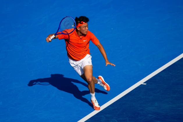 2026 Delray Beach Open - Day 3 - Coleman Wong (Hong Kong) Vs Brandon Nakashima (USA) Coleman Wong of Hong Kong plays against Brandon Nakashima of the USA during their match on Day 3 of the Delray Beach Open at the Delray Tennis Center in Delray Beach, Florida, on February 18, 2026. Delray Beach FL United States  Copyright: xMauricioxPaizx originalFilename:paiz-2026delr260218_np2ZR.jpg