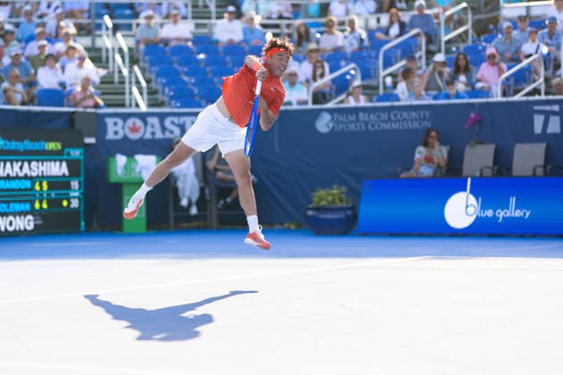 2026 Delray Beach Open - Day 3 - Coleman Wong (Hong Kong) Vs Brandon Nakashima (USA) Coleman Wong of Hong Kong plays against Brandon Nakashima of the USA during their match on Day 3 of the Delray Beach Open at the Delray Tennis Center in Delray Beach, Florida, on February 18, 2026. Delray Beach FL United States  Copyright: xMauricioxPaizx originalFilename:paiz-2026delr260218_npJQu.jpg