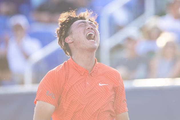 2026 Delray Beach Open - Day 3 - Coleman Wong (Hong Kong) Vs Brandon Nakashima (USA) Coleman Wong of Hong Kong reacts after defeating Brandon Nakashima of the USA during their match on Day 3 of the Delray Beach Open at the Delray Tennis Center in Delray Beach, Florida, on February 18, 2026. Delray Beach FL United States  Copyright: xMauricioxPaizx originalFilename:paiz-2026delr260218_npktw.jpg