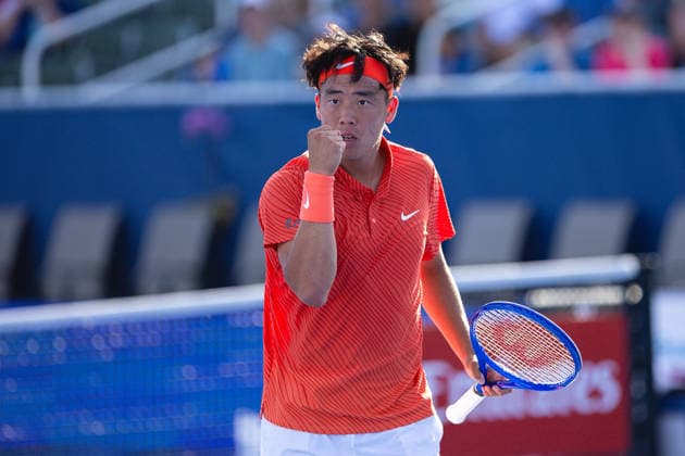 2026 Delray Beach Open - Day 3 - Coleman Wong (Hong Kong) Vs Brandon Nakashima (USA) Coleman Wong of Hong Kong pumps his fist against Brandon Nakashima of the USA during their match on Day 3 of the Delray Beach Open at the Delray Tennis Center in Delray Beach, Florida, on February 18, 2026. Delray Beach FL United States  Copyright: xMauricioxPaizx originalFilename:paiz-2026delr260218_npPFZ.jpg
