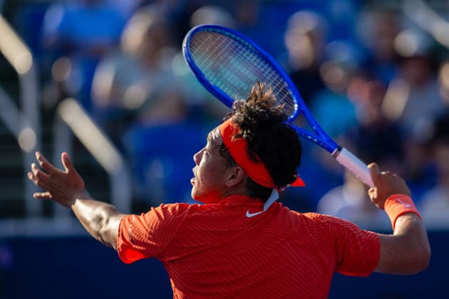 2026 Delray Beach Open - Day 3 - Coleman Wong (Hong Kong) Vs Brandon Nakashima (USA) Coleman Wong of Hong Kong plays against Brandon Nakashima of the USA during their match on Day 3 of the Delray Beach Open at the Delray Tennis Center in Delray Beach, Florida, on February 18, 2026. Delray Beach FL United States  Copyright: xMauricioxPaizx originalFilename:paiz-2026delr260218_np0UM.jpg