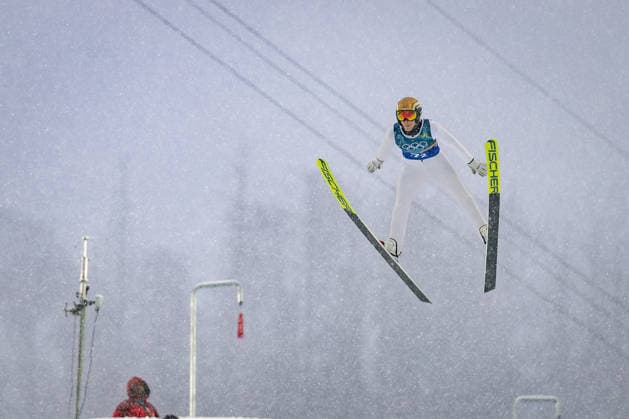 OLYMPICS - Winter Olympic Games, Olympische Spiele, Olympia, OS Milano Cortina 2026 PREDAZZO,ITALY,19.FEB.26 - OLYMPICS, NORDIC SKIING, NORDIC COMBINED, Ski jumping, Skispringen, Ski, nordisch - Winter Olympic Games Milano Cortina 2026, team sprint, large hill. Image shows Kristjan Ilves (EST).  GEPAxpictures xMatthiasxTrinkl