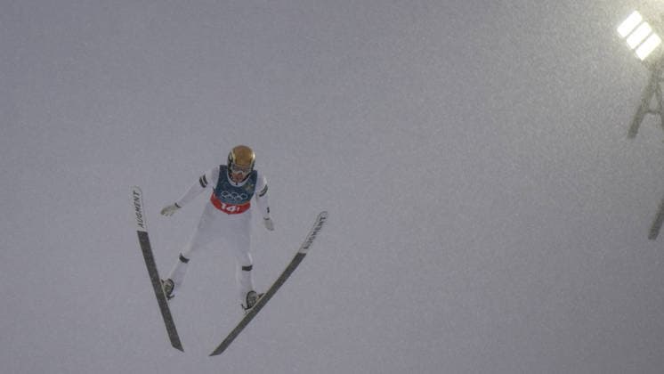OLYMPICS - Winter Olympic Games, Olympische Spiele, Olympia, OS Milano Cortina 2026 PREDAZZO,ITALY,19.FEB.26 - OLYMPICS, NORDIC SKIING, NORDIC COMBINED, Ski jumping, Skispringen, Ski, nordisch - Winter Olympic Games Milano Cortina 2026, team sprint, large hill. Image shows Stefan Rettenegger (AUT).  GEPAxpictures xOliverxLerch