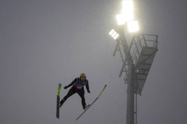 OLYMPICS - Winter Olympic Games, Olympische Spiele, Olympia, OS Milano Cortina 2026 PREDAZZO,ITALY,19.FEB.26 - OLYMPICS, NORDIC SKIING, NORDIC COMBINED, Ski jumping, Skispringen, Ski, nordisch - Winter Olympic Games Milano Cortina 2026, team sprint, large hill. Image shows Johannes Rydzek (GER).  GEPAxpictures xOliverxLerch