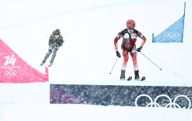 ITALY, LOMBARDY - FEBRUARY 19, 2026: Nikita Filippov (back) of Russia Jon Kistler of Switzerland compete in the men s ski mountaineering sprint heats during the 2026 Winter Olympic Games, Olympische Spiele, Olympia, OS on the Stelvio slope of the Bormio Ski Resort in Bormio, Province of Sondrio 2026 Winter Olympics: Ski Mountaineering  - ZUMAt113 20260219_zaa_t113_077 Copyright: xMikhailxTereshchenkox