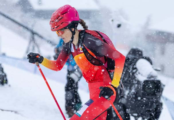 OLYMPICS - Winter Olympic Games, Olympische Spiele, Olympia, OS Milano Cortina 2026 BORMIO,ITALY,19.FEB.26 - OLYMPICS, SKI MOUNTAINEERING - Winter Olympic Games Milano Cortina 2026, sprint race. Image shows Ana Alonso Rodriguez (ESP).  GEPAxpictures xHaraldxSteiner