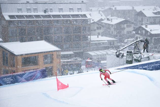 ITALY, LOMBARDY - FEBRUARY 19, 2026: Paul Verbnjak of Austria competes in the men s ski mountaineering sprint heats during the 2026 Winter Olympic Games, Olympische Spiele, Olympia, OS on the Stelvio slope of the Bormio Ski Resort in Bormio, Province of Sondrio. Mikhail Tereshchenko TASS  88938918