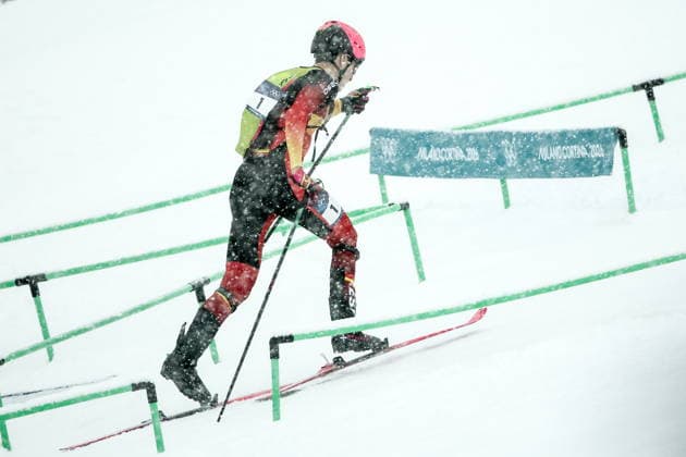 ITALY, LOMBARDY - FEBRUARY 19, 2026: Oriol Cardona Coll of Spain competes in the men s ski mountaineering sprint heats during the 2026 Winter Olympic Games, Olympische Spiele, Olympia, OS on the Stelvio slope of the Bormio Ski Resort in Bormio, Province of Sondrio. Mikhail Tereshchenko TASS  88939150