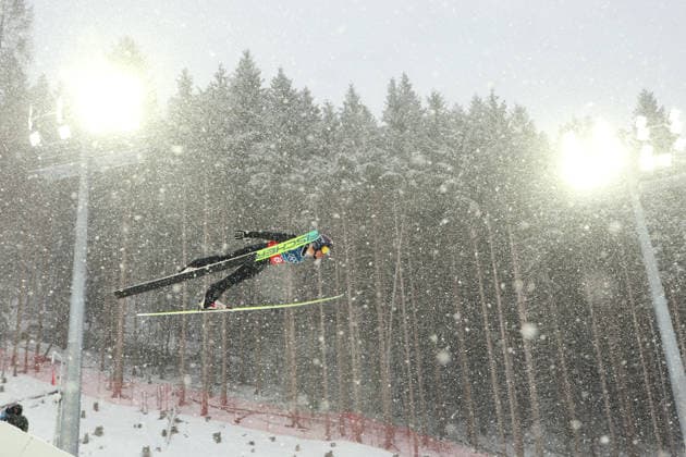 MALACINSKI Niklas (USA), FEBRUARY 19, 2026 - Nordic Combined : Team Sprint during the Milano Cortina 2026 Olympic Winter games, Winterspiele,Spiele, Summer games at Predazzo Ski jumping, Skispringen, Ski, nordisch Stadium in Predazzo, Italy. Noxthirdxpartyxsales  aflo_320463792