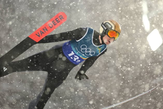 GEIGER Vinzenz (GER), FEBRUARY 19, 2026 - Nordic Combined : Team Sprint during the Milano Cortina 2026 Olympic Winter games, Winterspiele,Spiele, Summer games at Predazzo Ski jumping, Skispringen, Ski, nordisch Stadium in Predazzo, Italy. Noxthirdxpartyxsales  aflo_320463921
