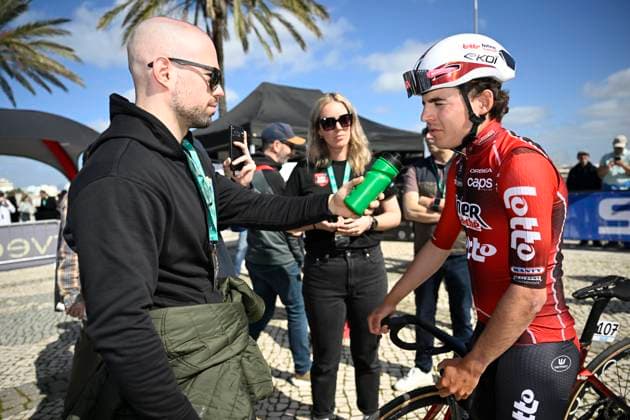 Volta Algarve 2026 Stage 2 FOIA (MONCHIQUE), PORTUGAL - FEBRUARY 19 : Widar Jarno (BEL) of Lotto Intermarche talking to the press during stage 2 of the 52th edition of Volta Algarve an UCI ProSeries 2.Pro cycling road race stage for Men Elite of 147.2 km with start in Portimao and finish in Foia (Monchique) on February 19, 2026 in Foia (Monchique), Portugal, 19 02 2026 ( Motordriver Guy De Vuyst - Foia (Monchique) Portugal  Copyright: xNicoxVereeckenx