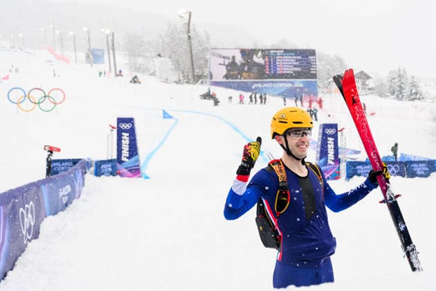 260219 Thibault Anselmet of France celebrates after men s ski mountaineering sprint final during day 13 of the 2026 Winter Olympics on February 19, 2026 in Bormio. Photo: Vegard Grott BILDBYRAN kod VG VG0887 bbeng Olympic Games, Olympische Spiele, Olympia, OS olympics winter olympics os ol olympiska spel vinter-os olympiske leker milano cortina 2026 milan cortina 2026 milano cortina 2026 olympic games milano cortina 2026 winter olympic games milano cortina-os milano cortina-ol vinter-ol ski mountaineering skimo randonee randonnÃ e jubel *** 260219 Thibault Anselmet of France celebrates after men s ski mountaineering sprint final during day 13 of the 2026 Winter Olympics on February 19, 2026 in Bormio Photo Vegard Grott BILDBYRAN code VG VG0887 bbeng olympic games olympics winter olympics os ol olympic games winter os olympic games milano cortina 2026 milan cortina 2026 milano cortina 2026 olympic games milano cortina 2026 winter olympic games milano cortina os milano cortina ol winter ol ski mountaineering skimo randonee randonnÃ e jubel  Copyright: VEGARDxGRoTT BB260219VG046