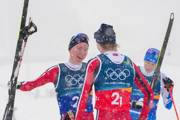 Winter Olympics in Milan Cortina 2026 Val di Fiemme, Italy 20260219. Jens Luraas Oftebro and Andreas Skoglund from Norway during the combined team sprint 2 x 7.5 km Tesero CC-Stadium during the Winter Olympics in Milano Cortina 2026. Photo: Lise Aaserud NTB Val di Fiemme Italy EDITORIAL USE ONLY. RESTRICTED USE FOR BETTING COMPANIES Ref:_SPO5jTP2f3o_Fg.jpg *** Winter Olympics in Milan Cortina 2026 Val di Fiemme, Italy 20260219 Jens Luraas Oftebro and Andreas Skoglund from Norway during the combined team sprint 2 x 7 5 km Tesero CC Stadium during the Winter Olympics in Milano Cortina 2026 Photo Lise Aaserud NTB Val di Fiemme Italy EDITORIAL USE ONLY RESTRICTED USE FOR BETTING COMPANIES  Copyright: xLisexAserudx xNTBx