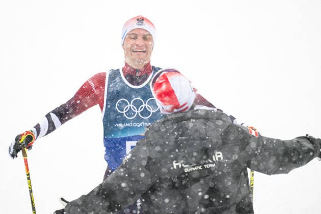 260219 Stefan Rettenegger of Austria and Johannes Lamparter of Austria after competing in the nordic combined team sprint cross-country skiing during day 12 of the 2026 Winter Olympics on February 19, 2026 in Val di Fiemme. Photo: Maxim Thore BILDBYRAN kod MT MT0997 nordisk kombination nordic combined nordisk kombinert Olympic Games, Olympische Spiele, Olympia, OS olympics winter olympics os ol olympiska spel vinter-os olympiske leker milano cortina 2026 milan cortina 2026 milano cortina 2026 olympic games milano cortina 2026 winter olympic games milano cortina-os milano cortina-ol vinter-ol 12 bbeng *** 260219 Stefan Rettenegger of Austria and Johannes Lamparter of Austria after competing in the nordic combined team sprint cross country skiing during day 12 of the 2026 Winter Olympics on February 19, 2026 in Val di Fiemme Photo Maxim Thore BILDBYRAN kod MT MT0997 nordisk kombination nordic combined nordic combined olympic games olympics winter olympics os ol olympiska spel vinter os olympiske leker milano cortina 2026 milan cortina 2026 milano cortina 2026 olympic games milano cortina 2026 winter olympic games milano cortina os milano cortina ol vinter ol 12 bbeng  Copyright: MAXIMxTHORE BB260219MT020
