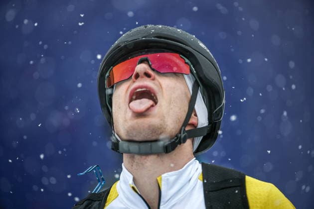 ITALY, LOMBARDY - FEBRUARY 19, 2026: Maximilien Drion du Chapois of Belgium catches snowflakes in the men s ski mountaineering sprint semifinals during the 2026 Winter Olympic Games, Olympische Spiele, Olympia, OS on the Stelvio slope of the Bormio Ski Resort in Bormio, Province of Sondrio 2026 Winter Olympics: Ski Mountaineering  - ZUMAt113 20260219_zaa_t113_265 Copyright: xMikhailxTereshchenkox