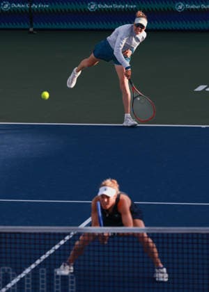 Laura Siegemund GER , Vera Zvonareva, Ladies Doubles, Ladies Doubles Dubai Duty Free Tennis Championships, Dubai, U A E , Copyright: xJuergenxHasenkopfx