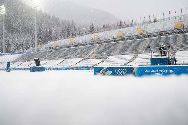 260219 Anterselva Biathlon Arena in snowfall during day 13 of the 2026 Winter Olympics on February 19, 2026 in Anterselva. Photo: Mathias Bergeld BILDBYRAN kod MB MB1338 skidskytte biathlon skiskyting Olympic Games, Olympische Spiele, Olympia, OS olympics winter olympics os ol olympiska spel vinter-os olympiske leker milano cortina 2026 milan cortina 2026 milano cortina 2026 olympic games milano cortina 2026 winter olympic games milano cortina-os milano cortina-ol vinter-ol 13 bbeng träning training arena snö snöfall *** 260219 Anterselva Biathlon Arena in snowfall during day 13 of the 2026 Winter Olympics on February 19, 2026 in Anterselva Photo Mathias Bergeld BILDBYRAN code MB MB1338 biathlon biathlon olympic games olympics olympics winter olympics os ol olympic games winter os olympic games milano cortina 2026 milan cortina 2026 milano cortina 2026 olympic games milano cortina 2026 winter olympic games milano cortina os milano cortina ol winter ol 13 bbeng training training arena snow snowfall  Copyright: MATHIASxBERGELD BB260219MB041