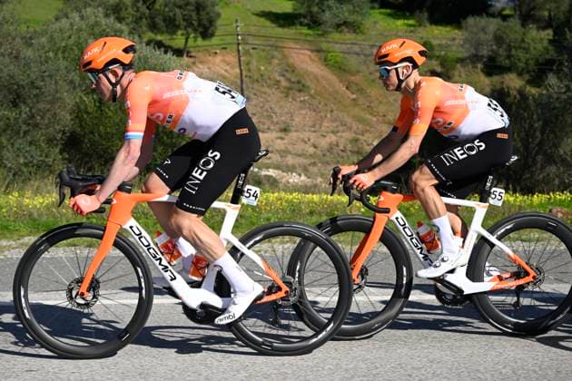 Volta Algarve 2026 Stage 2 FOIA (MONCHIQUE), PORTUGAL - FEBRUARY 19 : Jungels Bob (LUX) of INEOS Grenadiers and Onley Oscar (GBR) of INEOS Grenadiers during stage 2 of the 52th edition of Volta Algarve an UCI ProSeries 2.Pro cycling road race stage for Men Elite of 147.2 km with start in Portimao and finish in Foia (Monchique) on February 19, 2026 in Foia (Monchique), Portugal, 19 02 2026 ( Motordriver Guy De Vuyst - Foia (Monchique) Portugal  Copyright: xNicoxVereeckenx