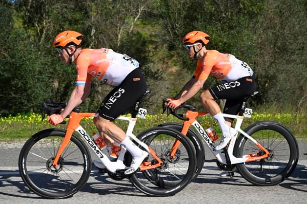 Volta Algarve 2026 Stage 2 FOIA (MONCHIQUE), PORTUGAL - FEBRUARY 19 : Jungels Bob (LUX) of INEOS Grenadiers and Onley Oscar (GBR) of INEOS Grenadiers during stage 2 of the 52th edition of Volta Algarve an UCI ProSeries 2.Pro cycling road race stage for Men Elite of 147.2 km with start in Portimao and finish in Foia (Monchique) on February 19, 2026 in Foia (Monchique), Portugal, 19 02 2026 ( Motordriver Guy De Vuyst - Foia (Monchique) Portugal  Copyright: xNicoxVereeckenx