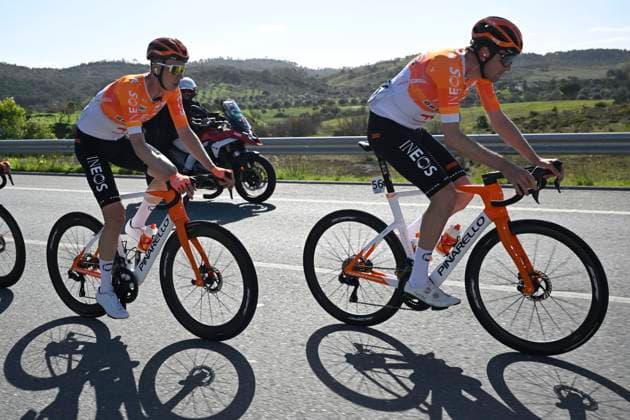 Volta Algarve 2026 Stage 2 FOIA (MONCHIQUE), PORTUGAL - FEBRUARY 19 : Jungels Bob (LUX) of INEOS Grenadiers, De Plus Laurens (BEL) of INEOS Grenadiers during stage 2 of the 52th edition of Volta Algarve an UCI ProSeries 2.Pro cycling road race stage for Men Elite of 147.2 km with start in Portimao and finish in Foia (Monchique) on February 19, 2026 in Foia (Monchique), Portugal, 19 02 2026 ( Motordriver Guy De Vuyst - Foia (Monchique) Portugal  Copyright: xNicoxVereeckenx