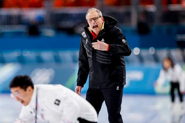 coach Jac Orie of Team Belgium looks on while watching atheletes Men s 1500m, Milano Cortina 2026 Winter Olympics: Day 13, Speed skating, Eisschnelllauf - Milano Cortina 2026 Winter Olympics: Day 13, Milano Speed Skating Stadium, February 19, 2026, Milan, Italy.