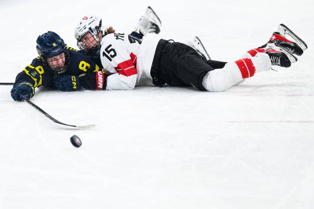 260219 Hilda Svensson of Sweden and Laure Meriguet of Switzerland in the women s Ice hockey, Eishockey bronze medal game between Switzerland and Sweden during day 13 of the 2026 Winter Olympics on February 19, 2026 in Milan. Photo: Emma Wallskog BILDBYRAN kod EW EW0642 ishockey ice hockey Olympic Games, Olympische Spiele, Olympia, OS olympics winter olympics os ol olympiska spel vinter-os olympiske leker milano cortina 2026 milan cortina 2026 milano cortina 2026 olympic games milano cortina 2026 winter olympic games milano cortina-os milano cortina-ol vinter-ol 13 bbeng sverige sweden switzerland schweiz dam bronsmatch *** 260219 Hilda Svensson of Sweden and Laure Meriguet of Switzerland in the women s ice hockey bronze medal game between Switzerland and Sweden during day 13 of the 2026 Winter Olympics on February 19, 2026 in Milan Photo Emma Wallskog BILDBYRAN kod EW EW0642 ishockey ice hockey olympic games olympics winter olympics os ol olympiska spel vinter os olympiske leker milano cortina 2026 milan cortina 2026 milano cortina 2026 olympic games milano cortina 2026 winter olympic games milano cortina os milano cortina ol vinter ol 13 bbeng sverige sweden switzerland schweiz dam bronsmatch  Copyright: EMMAxWALLSKOG BB260219EW038