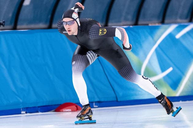 2026-02-19 - Milano Cortina 2026 Winter Olympics Speed skating, Eisschnelllauf 1500m Men MILAN, ITALY - FEBRUARY 19: Hendrik Dombek of Germany during the Speed Skating 1500m Men on day 15 of the Milano Cortina 2026 Winter Olympics at the Milano Speed Skating Arena on February 19, 2026 in Milan, Italy Milan Milano Speed Skating Arena Italy Content not available for redistribution in The Netherlands directly or indirectly through any third parties. Copyright: xAndrexWeeningx