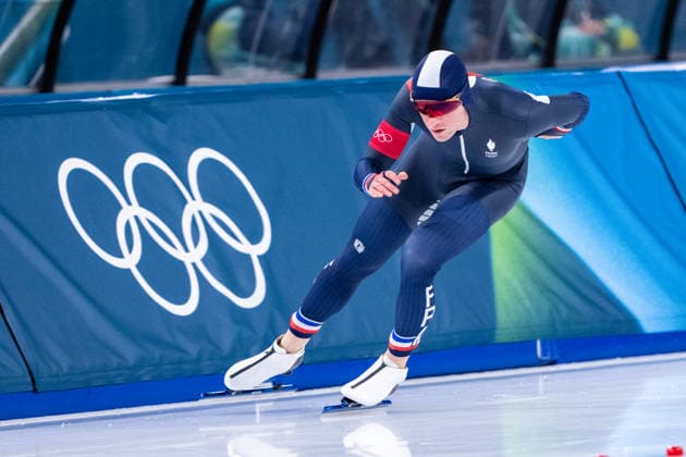 2026-02-19 - Milano Cortina 2026 Winter Olympics Speed skating, Eisschnelllauf 1500m Men MILAN, ITALY - FEBRUARY 19: Valentin Thiebault of France during the Speed Skating 1500m Men on day 15 of the Milano Cortina 2026 Winter Olympics at the Milano Speed Skating Arena on February 19, 2026 in Milan, Italy Milan Milano Speed Skating Arena Italy Content not available for redistribution in The Netherlands directly or indirectly through any third parties. Copyright: xAndrexWeeningx