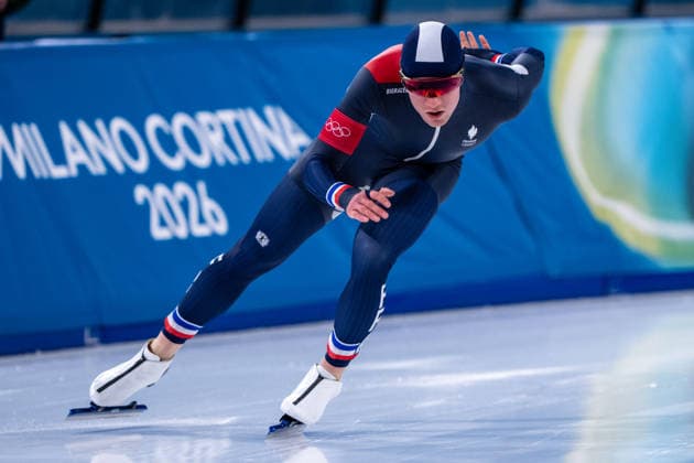 2026-02-19 - Milano Cortina 2026 Winter Olympics Speed skating, Eisschnelllauf 1500m Men MILAN, ITALY - FEBRUARY 19: Valentin Thiebault of France during the Speed Skating 1500m Men on day 15 of the Milano Cortina 2026 Winter Olympics at the Milano Speed Skating Arena on February 19, 2026 in Milan, Italy Milan Milano Speed Skating Arena Italy Content not available for redistribution in The Netherlands directly or indirectly through any third parties. Copyright: xAndrexWeeningx