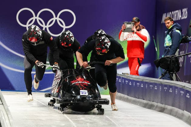 Milano Cortina 2026 - XXV Olympic Winter games, Winterspiele,Spiele, Summer games Cortina D Ampezzo - Italy Thursday , February 19 , 2026 Bobsleigh - Men s 4-man - Official training DEARBORN Jay (CAN)  Copyright: xLucianoxMariaxBisi IPAxSportx xipa-agency.netx xx IPA_71737321 IPA_Agency_IPA71737321