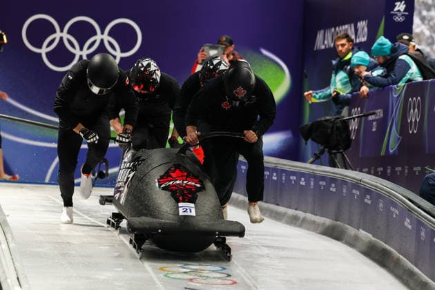 Milano Cortina 2026 - XXV Olympic Winter games, Winterspiele,Spiele, Summer games Cortina D Ampezzo - Italy Thursday , February 19 , 2026 Bobsleigh - Men s 4-man - Official training AUSTIN Taylor (CAN)  Copyright: xLucianoxMariaxBisi IPAxSportx xipa-agency.netx xx IPA_71737330 IPA_Agency_IPA71737330