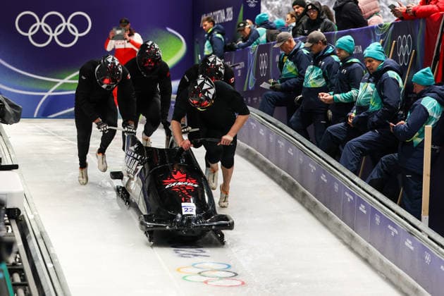 Milano Cortina 2026 - XXV Olympic Winter games, Winterspiele,Spiele, Summer games Cortina D Ampezzo - Italy Thursday , February 19 , 2026 Bobsleigh - Men s 4-man - Official training DEARBORN Jay (CAN)  Copyright: xLucianoxMariaxBisi IPAxSportx xipa-agency.netx xx IPA_71737317 IPA_Agency_IPA71737317
