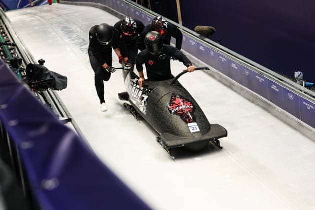 Milano Cortina 2026 - XXV Olympic Winter games, Winterspiele,Spiele, Summer games Cortina D Ampezzo - Italy Thursday , February 19 , 2026 Bobsleigh - Men s 4-man - Official training AUSTIN Taylor (CAN)  Copyright: xLucianoxMariaxBisi IPAxSportx xipa-agency.netx xx IPA_71737325 IPA_Agency_IPA71737325