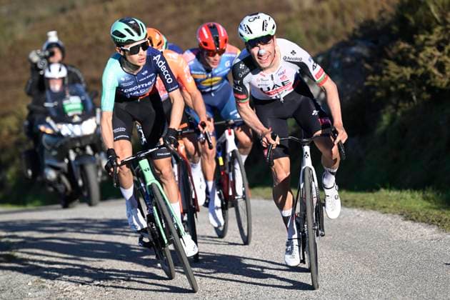 Volta Algarve 2026 Stage 2 FOIA (MONCHIQUE), PORTUGAL - FEBRUARY 19 : Seixas Paul (FRA) of Decathlon CMA CGM Team, Almeida Joao (POR) of UAE Team Emirates - XRG during stage 2 of the 52th edition of Volta Algarve an UCI ProSeries 2.Pro cycling road race stage for Men Elite of 147.2 km with start in Portimao and finish in Foia (Monchique) on February 19, 2026 in Foia (Monchique), Portugal, 19 02 2026 ( Motordriver Guy De Vuyst - Foia (Monchique) Portugal  Copyright: xNicoxVereeckenx