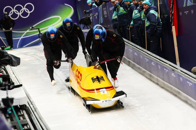 Milano Cortina 2026 - XXV Olympic Winter games, Winterspiele,Spiele, Summer games Cortina D Ampezzo - Italy Thursday , February 19 , 2026 Bobsleigh - Men s 4-man - Official training LOCHNER Johannes (GER)  Copyright: xLucianoxMariaxBisi IPAxSportx xipa-agency.netx xx IPA_71736509 IPA_Agency_IPA71736509