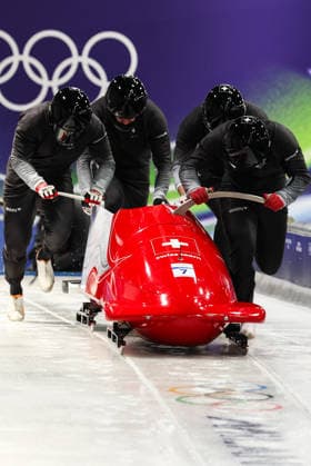 Milano Cortina 2026 - XXV Olympic Winter games, Winterspiele,Spiele, Summer games Cortina D Ampezzo - Italy Thursday , February 19 , 2026 Bobsleigh - Men s 4-man - Official training FOLLADOR Cedric (SUI)  Copyright: xLucianoxMariaxBisi IPAxSportx xipa-agency.netx xx IPA_71736525 IPA_Agency_IPA71736525