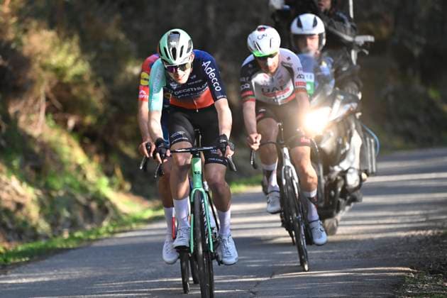 Volta Algarve 2026 Stage 2 FOIA (MONCHIQUE), PORTUGAL - FEBRUARY 19 : Seixas Paul (FRA) of Decathlon CMA CGM Team, Ayuso Juan (ESP) of Lidl - Trek, Almeida Joao (POR) of UAE Team Emirates - XRG during stage 2 of the 52th edition of Volta Algarve an UCI ProSeries 2.Pro cycling road race stage for Men Elite of 147.2 km with start in Portimao and finish in Foia (Monchique) on February 19, 2026 in Foia (Monchique), Portugal, 19 02 2026 ( Motordriver Guy De Vuyst - Foia (Monchique) Portugal  Copyright: xNicoxVereeckenx