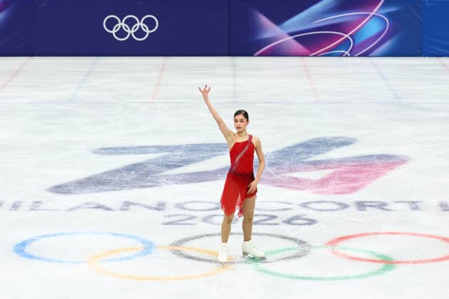 February 19, 2026, Milan, Lombardy, Italy: ADELIIA PETROSIAN of Individual Neutral Athletes (AIN) warms up before skating her Women s Single Skating free program in the Figure skating, Eiskunstlauf at the Milano Cortina 2026 Winter Olympic Games, Olympische Spiele, Olympia, OS Milan Italy - ZUMAc179 20260219_oly_c179_085 Copyright: xMickaelxChavetx