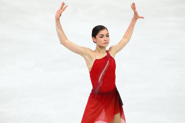 February 19, 2026, Milan, Lombardy, Italy: ADELIIA PETROSIAN of Individual Neutral Athletes (AIN) warms up before skating her Women s Single Skating free program in the Figure skating, Eiskunstlauf at the Milano Cortina 2026 Winter Olympic Games, Olympische Spiele, Olympia, OS Milan Italy - ZUMAc179 20260219_oly_c179_086 Copyright: xMickaelxChavetx